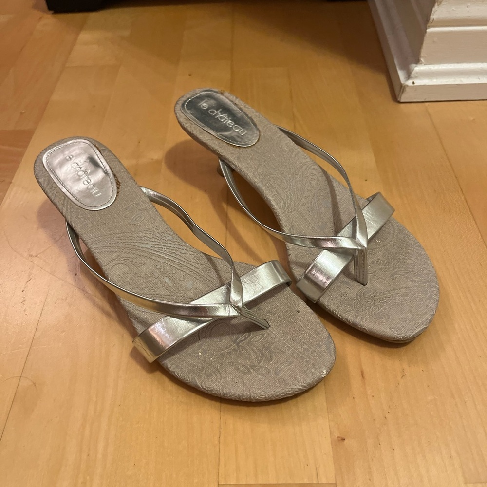 Le Chateau Silver Sandals